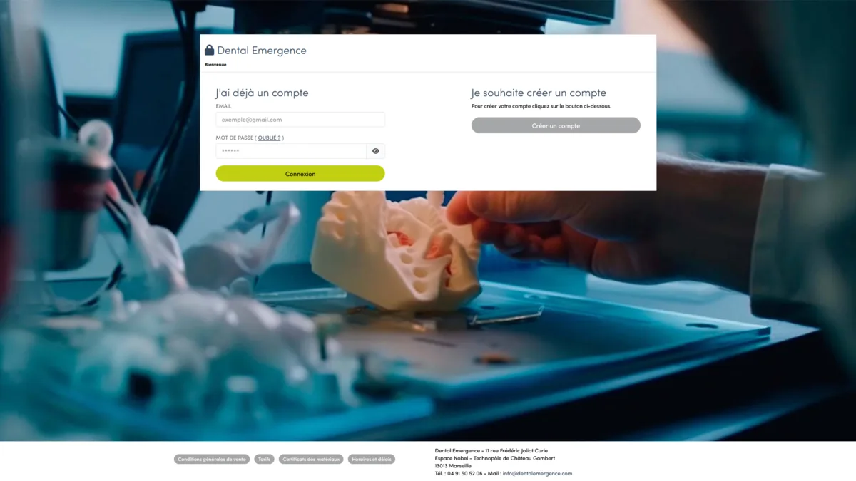 Applications métier sur mesure Extranet Dental Emergence par JPCW