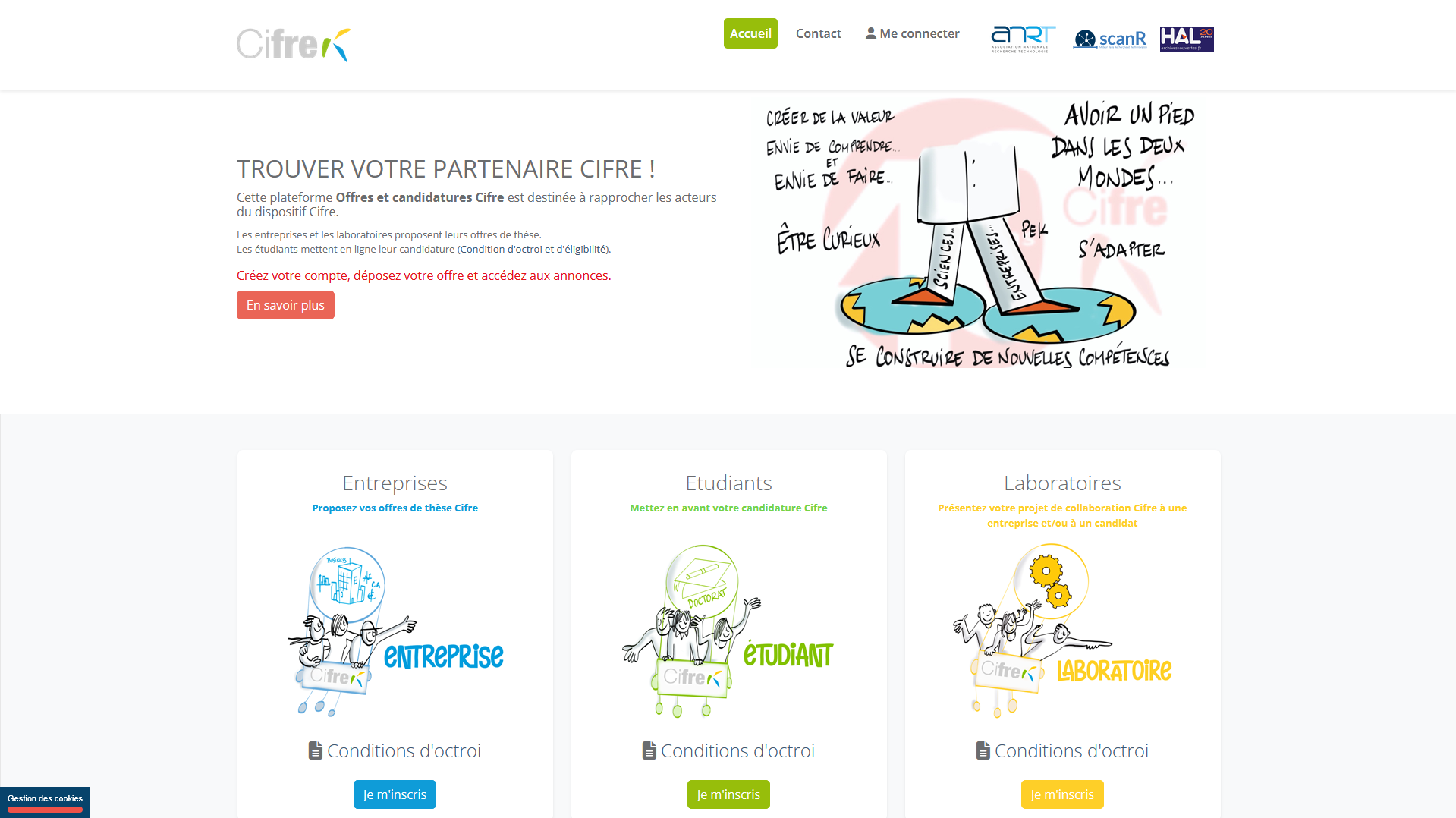 Développement PHP sur mesure plateforme Offres et candidatures Cifre par JPCW